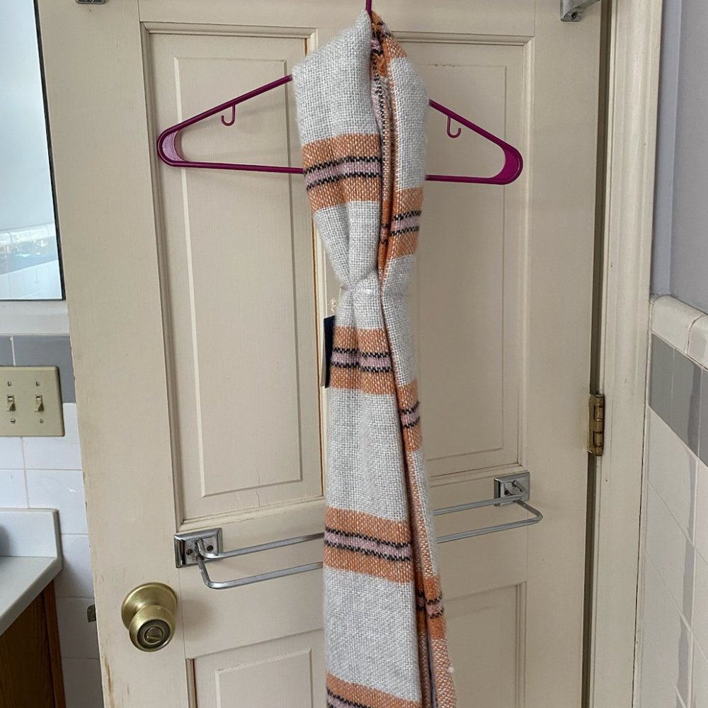 Universal Thread Scarf Wrap Plaid Tan Orange NWT